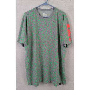 The Nike Tee sz XXL Athletic Cut T-shirt Lebron James ss gray green orange 1942